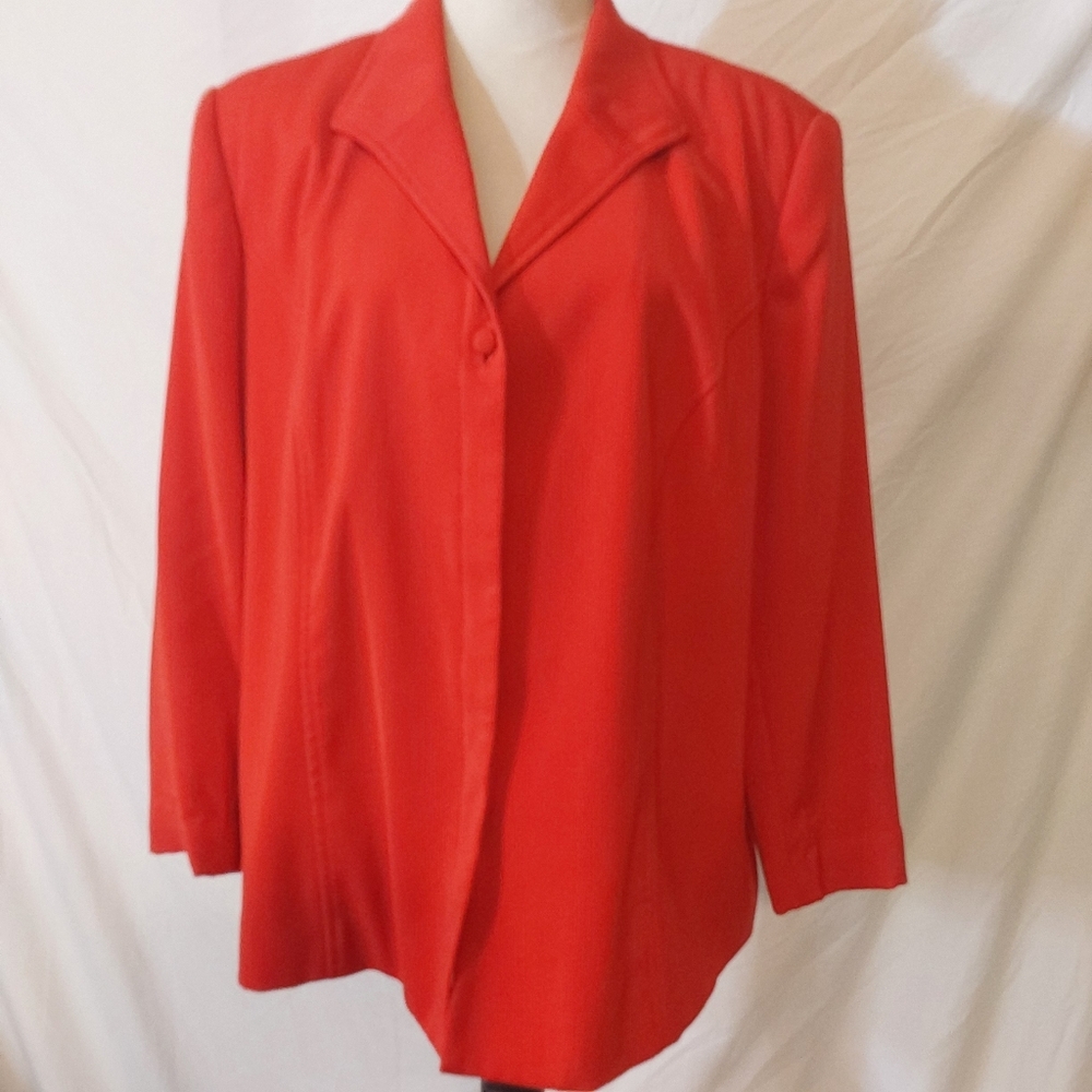 Vintage Ben Marc International Vibrant Red Jacket Size 18